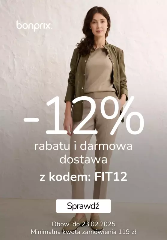 bonprix - gazetka promocyjna 12% rabatu + dostawa gratis!  