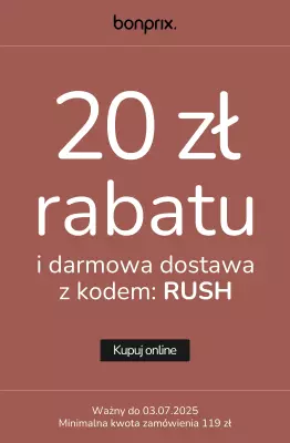 bonprix - gazetka promocyjna 20 zł rabatu i darmowa dostawa z kodem od środy 02.07 do czwartku 03.07