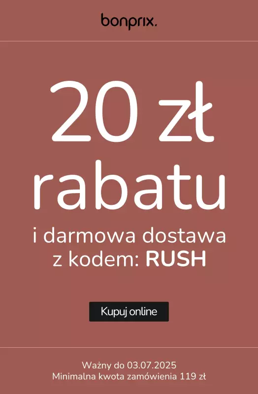 bonprix - gazetka promocyjna 20 zł rabatu i darmowa dostawa z kodem  