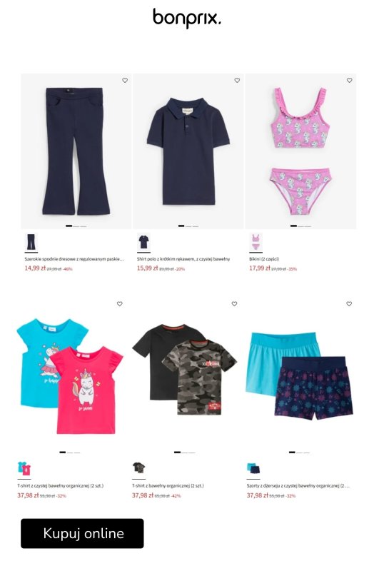bonprix - gazetka promocyjna Do -50% na ubrania dziecięce od piątku 18.07  - strona 8