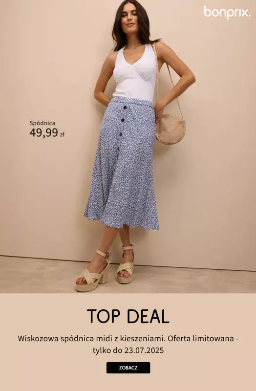 bonprix - gazetka promocyjna Top Deal: mega okazje na ubrania – tylko przez chwilę! od poniedziałku 21.07 do środy 23.07