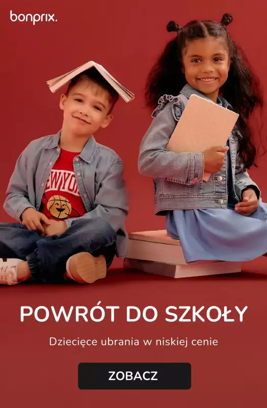 bonprix - gazetka promocyjna Back to school - dziecięce ubrania w niskiej cenie od poniedziałku 18.08 