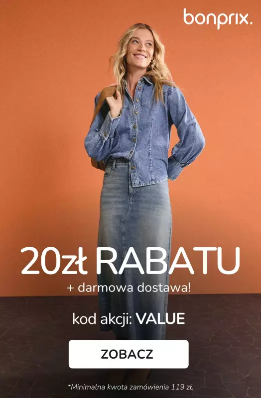 bonprix - gazetka promocyjna 20 zł RABATU + darmowa dostawa! od środy 27.08 do czwartku 28.08