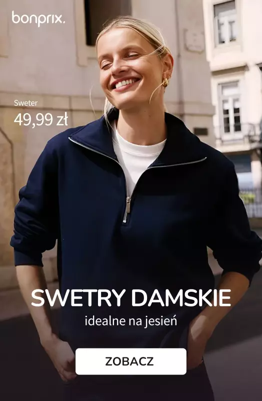 bonprix - gazetka promocyjna Swetry damskie - już od 39,99 zł od piątku 19.09 do czwartku 25.09
