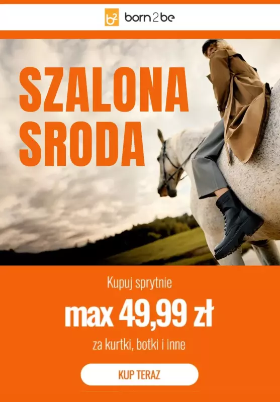 Born2be - gazetka promocyjna Max 49,99 zł za wybrane kurtki, buty i inne od środy 01.10 do czwartku 02.10