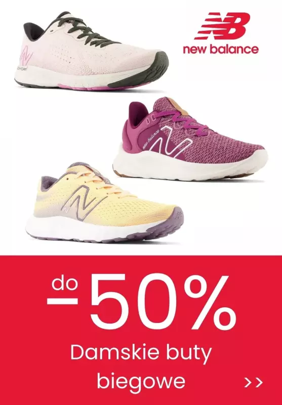 New Balance - gazetka promocyjna Do -50% damskie buty  biegowe  