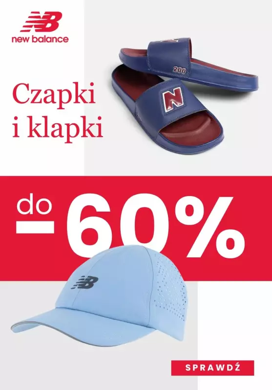 New Balance - gazetka promocyjna Do -60% czapki i klapki od czwartku 16.05 do środy 22.05