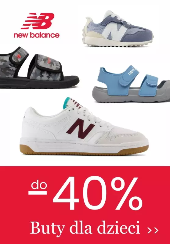 New Balance - gazetka promocyjna Do -40% obuwie dla dzieci od czwartku 25.07 do środy 31.07