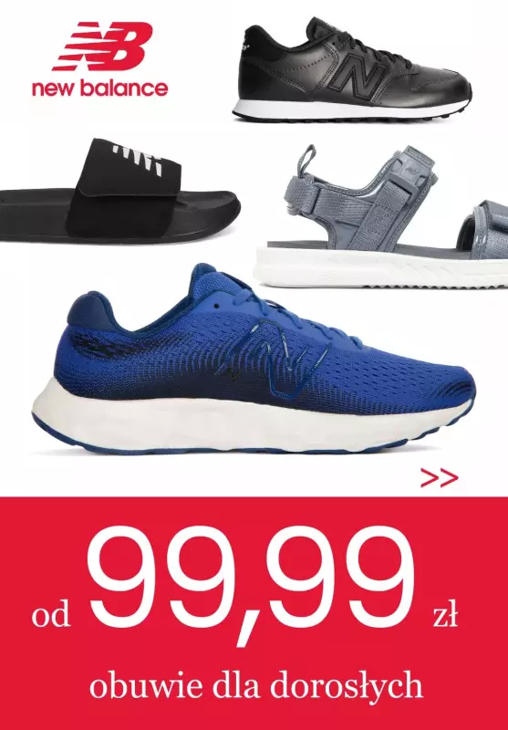 New Balance - gazetka promocyjna Od 99,99 zł obuwie dla dorosłych od piątku 16.08 