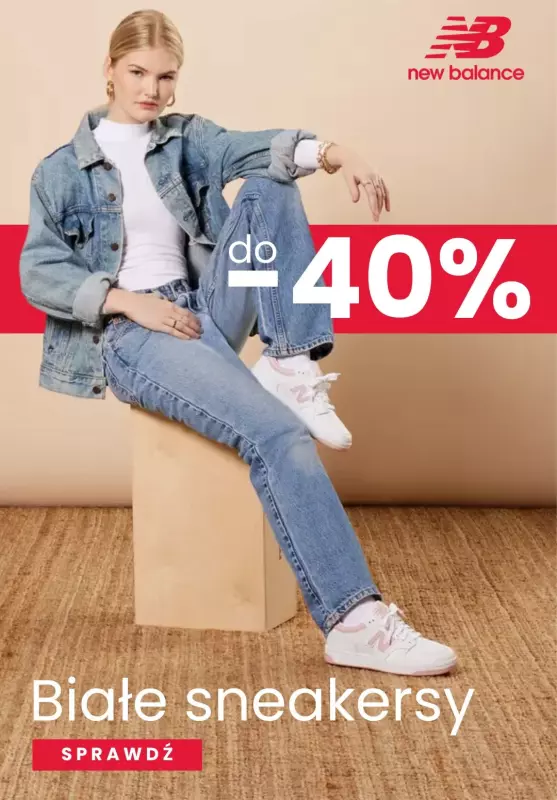 New Balance - gazetka promocyjna Białe sneakersy dla całej rodziny do -40% od wtorku 03.09 do poniedziałku 09.09