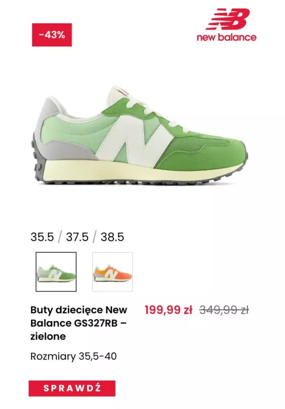 New Balance - gazetka promocyjna Do -40% obuwie dla dzieci od czwartku 03.10 do poniedziałku 14.10 - strona 3