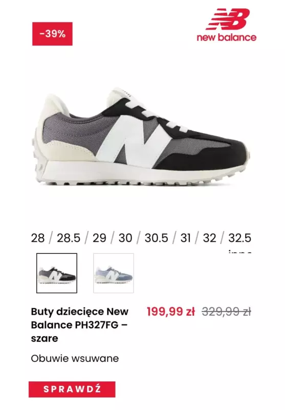 New Balance - gazetka promocyjna Do -40% obuwie dla dzieci od czwartku 03.10 do poniedziałku 14.10 - strona 11