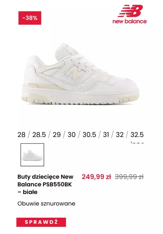 New Balance - gazetka promocyjna Do -40% obuwie dla dzieci od czwartku 03.10 do poniedziałku 14.10 - strona 9