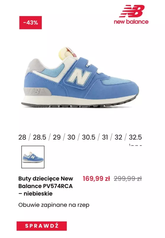 New Balance - gazetka promocyjna Do -40% obuwie dla dzieci od czwartku 03.10 do poniedziałku 14.10 - strona 6