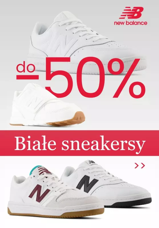 New Balance - gazetka promocyjna Białe sneakersy do -50% od wtorku 05.11 do wtorku 12.11