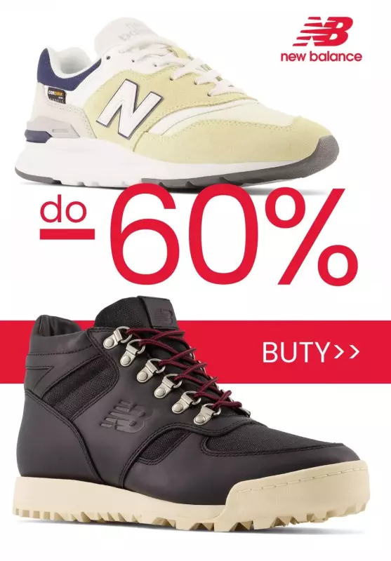 New Balance - gazetka promocyjna Buty do 60% taniej  