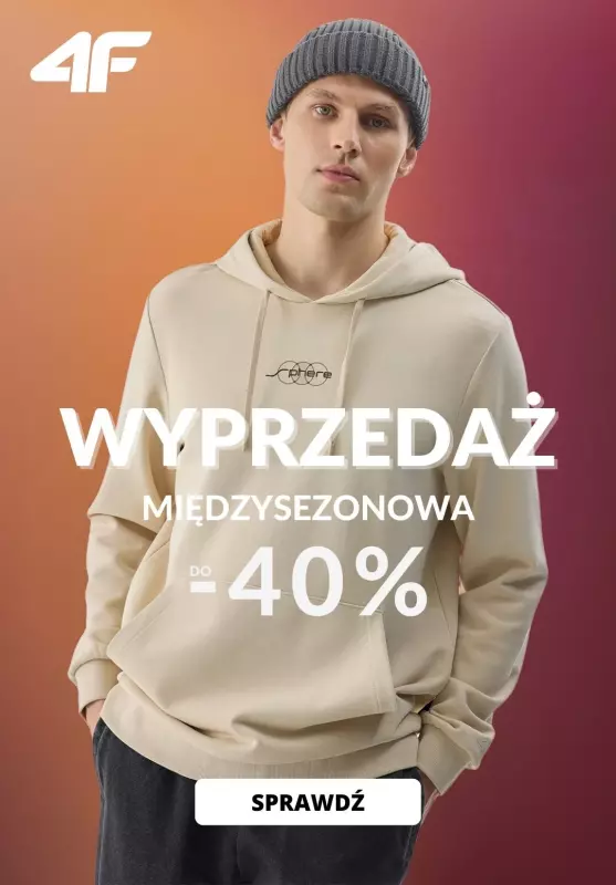 4F - gazetka promocyjna Do -40% na odzież męską- WYPRZEDAŻ od piątku 25.10 