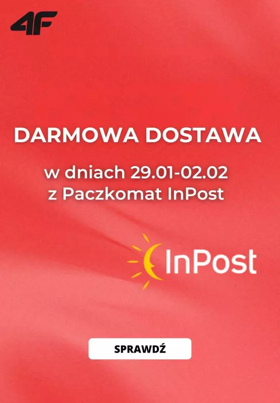 4F - gazetka promocyjna Darmowa dostawa z Paczkomatem InPost od czwartku 30.01 do niedzieli 02.02