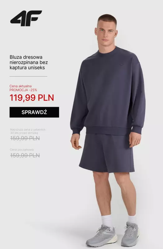 4F - gazetka promocyjna Do -30% na bluzy i spodnie męskie! od poniedziałku 14.04  - strona 8