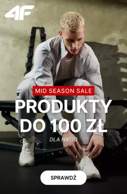 4F - gazetka promocyjna Produkty z wyprzedaży do 100 zł – Dla Niego od poniedziałku 19.05 