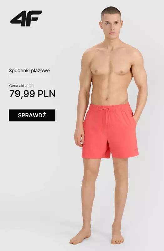 4F - gazetka promocyjna Męskie szorty plażowe od 59,99 zł od czwartku 05.06  - strona 4