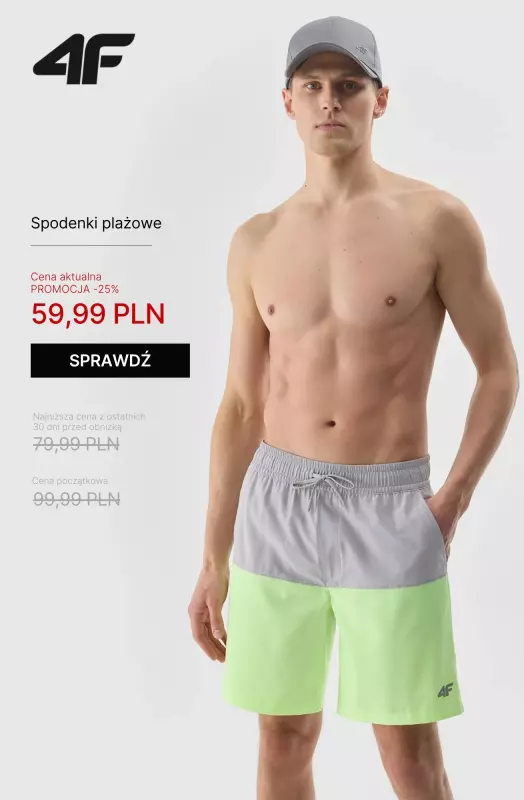 4F - gazetka promocyjna Męskie szorty plażowe od 59,99 zł od czwartku 05.06  - strona 7