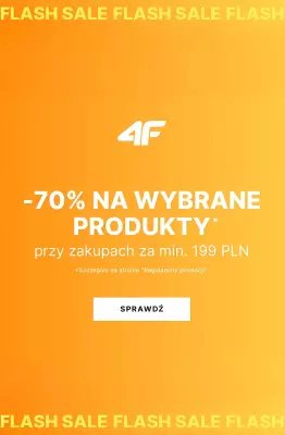 4F - gazetka promocyjna Flash Sale -70% z kodem od piątku 27.06 do poniedziałku 30.06