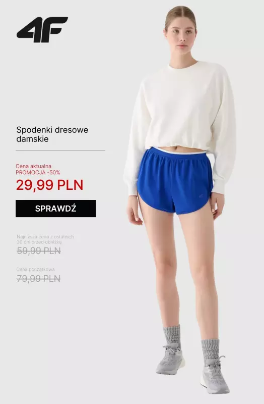 4F - gazetka promocyjna Spodenki dresowe damskie - od 29.99 zł!   - strona 2