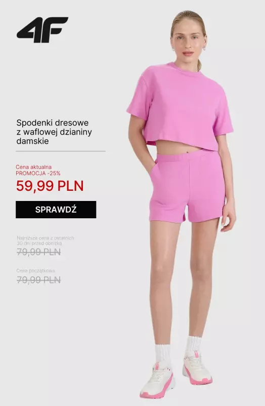 4F - gazetka promocyjna Spodenki dresowe damskie - od 29.99 zł! od wtorku 01.07  - strona 7