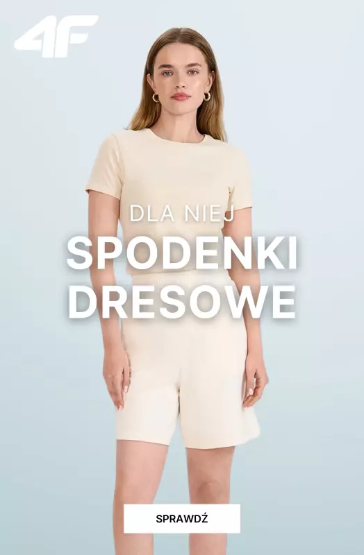 4F - gazetka promocyjna Spodenki dresowe damskie - od 29.99 zł! od wtorku 01.07 
