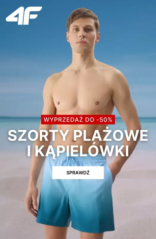 4F - gazetka promocyjna Szorty plażowe i kąpielówki męskie z wyprzedaży od środy 16.07 do poniedziałku 21.07