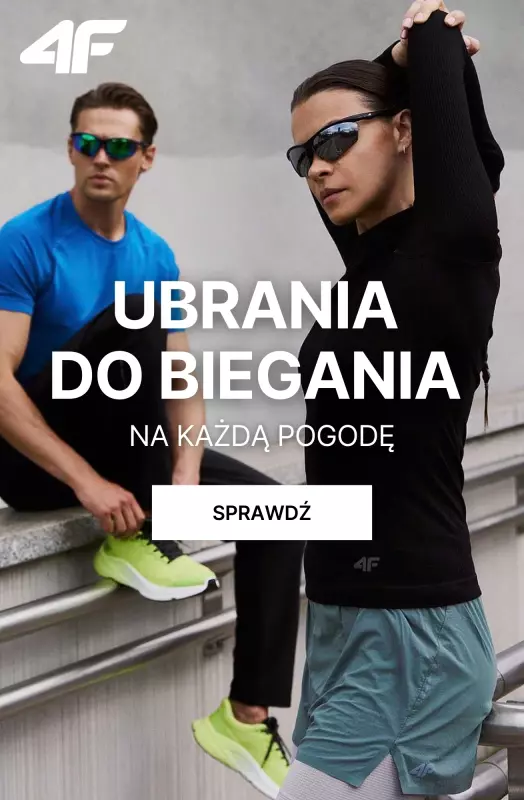 4F - gazetka promocyjna Ubrania do biegania – na każdą pogodę od wtorku 26.08 