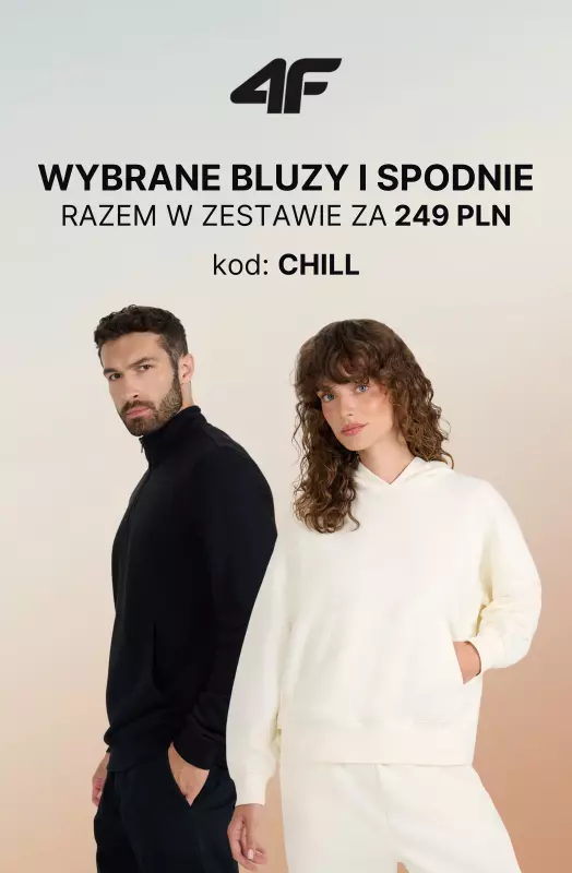4F - gazetka promocyjna Wybrane bluzy + spodnie – w duecie za 249zł! od czwartku 04.09 do niedzieli 07.09