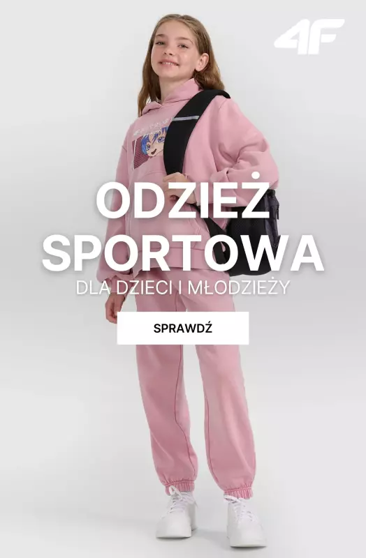 4F - gazetka promocyjna Odzież sportowa dla dzieci i młodzieży od poniedziałku 08.09 