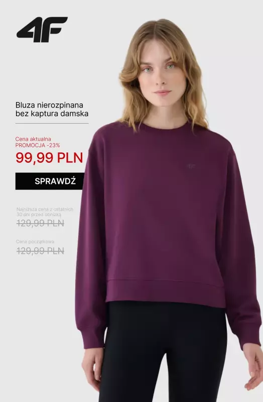 4F - gazetka promocyjna Bluzy i spodnie dresowe dla niej od poniedziałku 15.09  - strona 10