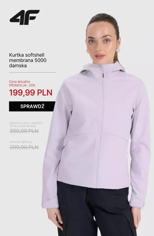 4F - gazetka promocyjna Kurtki z membraną dla niej od wtorku 30.09  - strona 4