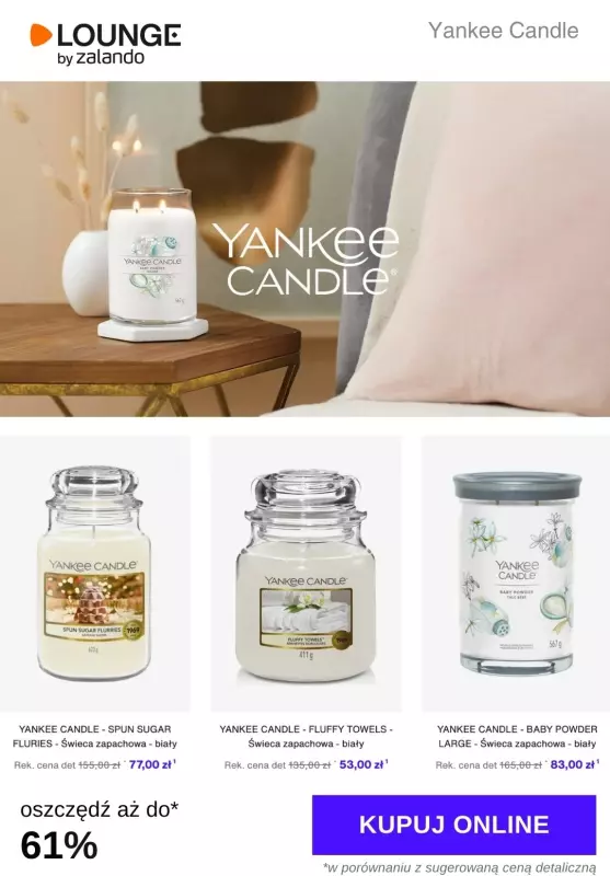 Lounge by Zalando - gazetka promocyjna Do -61%  Yankee Candle od środy 10.07 do niedzieli 14.07