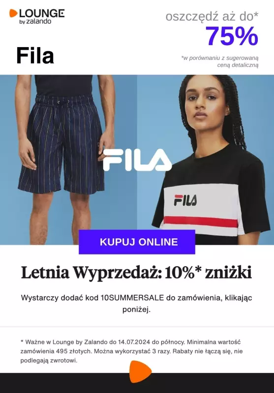 Lounge by Zalando - gazetka promocyjna Do -75%  Fila | Letnia wyprzedaż od piątku 12.07 do niedzieli 14.07