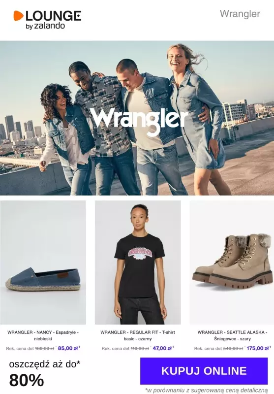 Lounge by Zalando - gazetka promocyjna Do -80%  Wrangler od środy 28.08 do piątku 30.08