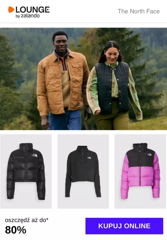 Lounge by Zalando - gazetka promocyjna Do -80% na The North Face od wtorku 17.09 