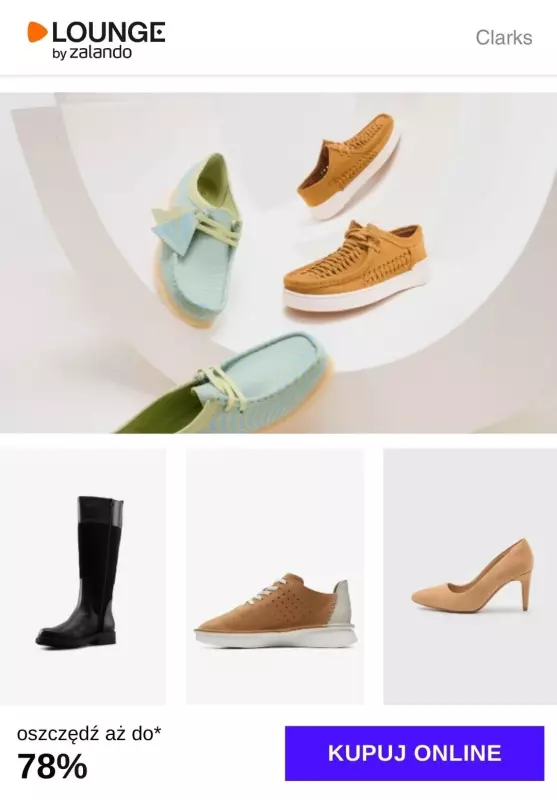 Lounge by Zalando - gazetka promocyjna Obuwie Clarks do -78% od czwartku 19.09 