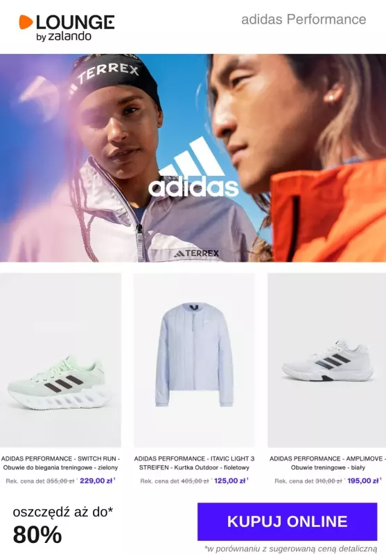 Lounge by Zalando - gazetka promocyjna Do -80% adidas Performance od wtorku 15.10 do czwartku 17.10