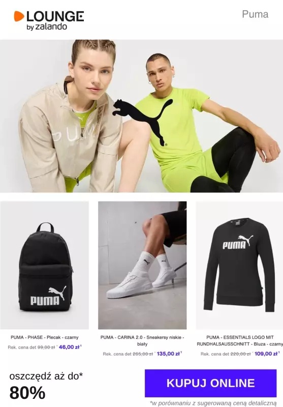 Lounge by Zalando - gazetka promocyjna Do -80% Puma od czwartku 17.10 do niedzieli 20.10