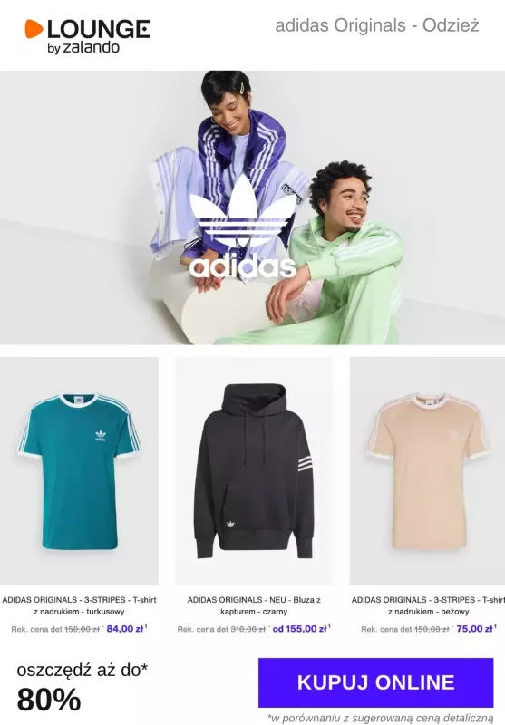 Lounge by Zalando - gazetka promocyjna Do -80% adidas Originals - Odzież od wtorku 22.10 do czwartku 24.10