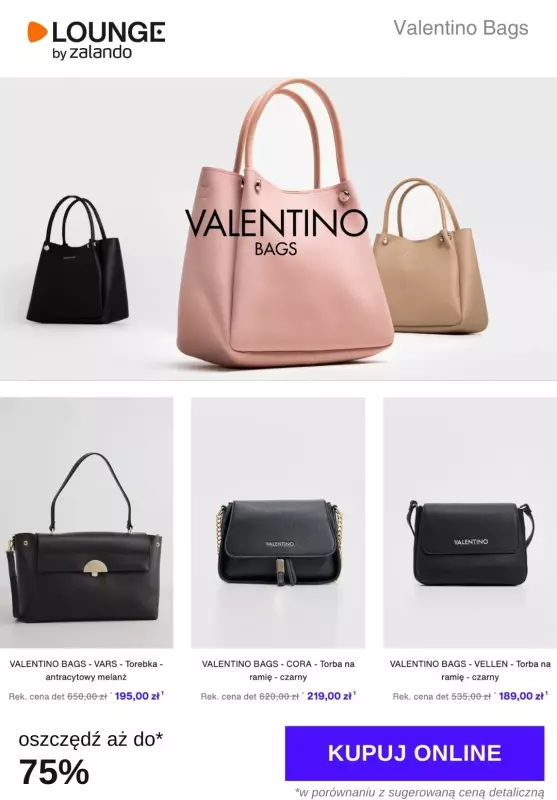 Lounge by Zalando - gazetka promocyjna Do -75% Valentino Bags od wtorku 29.10 do czwartku 31.10