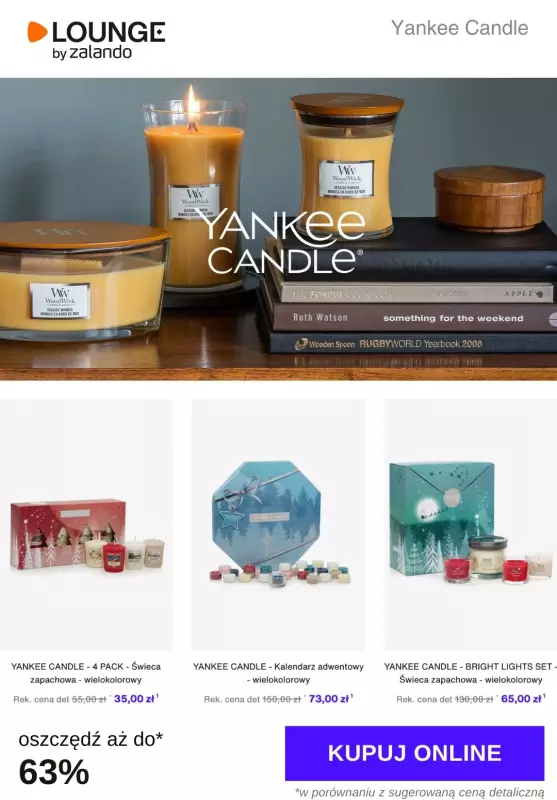 Lounge by Zalando - gazetka promocyjna Do -63% Yankee Candle od czwartku 31.10 do poniedziałku 04.11