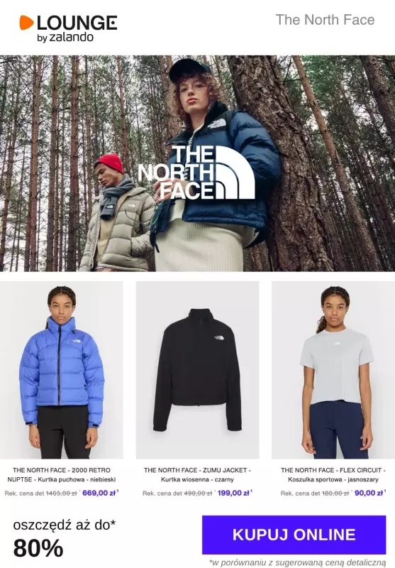 Lounge by Zalando - gazetka promocyjna Do -80% na markę The North Face od poniedziałku 04.11 do środy 06.11