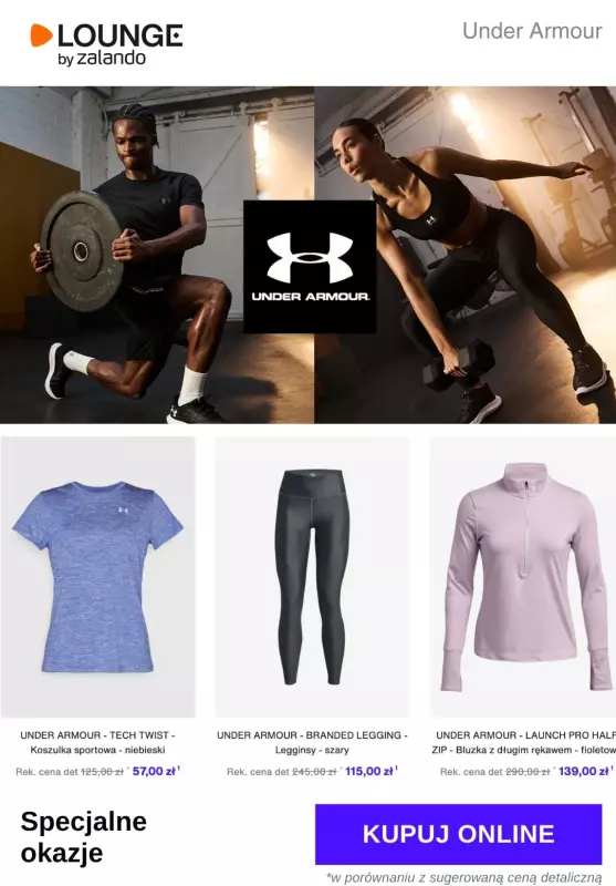 Lounge by Zalando - gazetka promocyjna Specjalne okazje: Under Armour od środy 13.11 do piątku 15.11