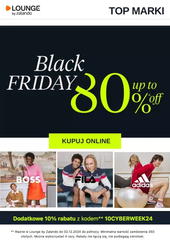 Lounge by Zalando - gazetka promocyjna Do -80% Black Friday - TOPOWE MARKI od piątku 29.11 do poniedziałku 02.12