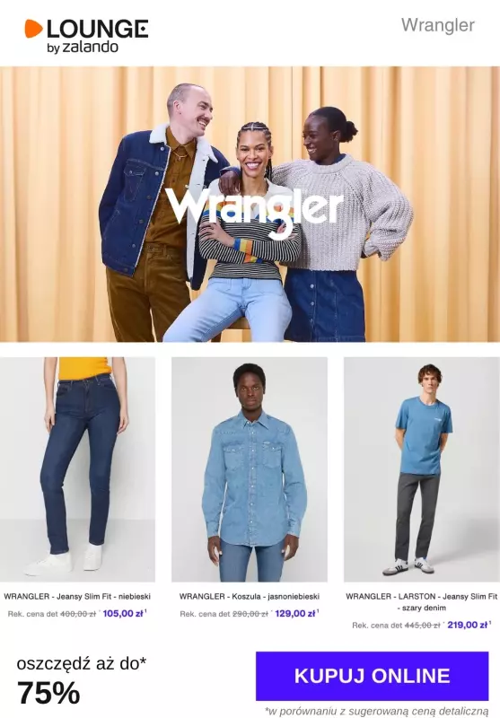 Lounge by Zalando - gazetka promocyjna Do -75% Wrangler od środy 04.12 do piątku 06.12